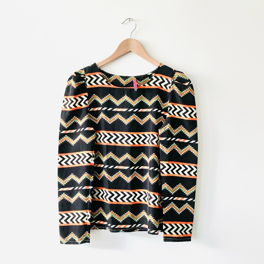 NEW Retro Geoprint Blouse Shirt